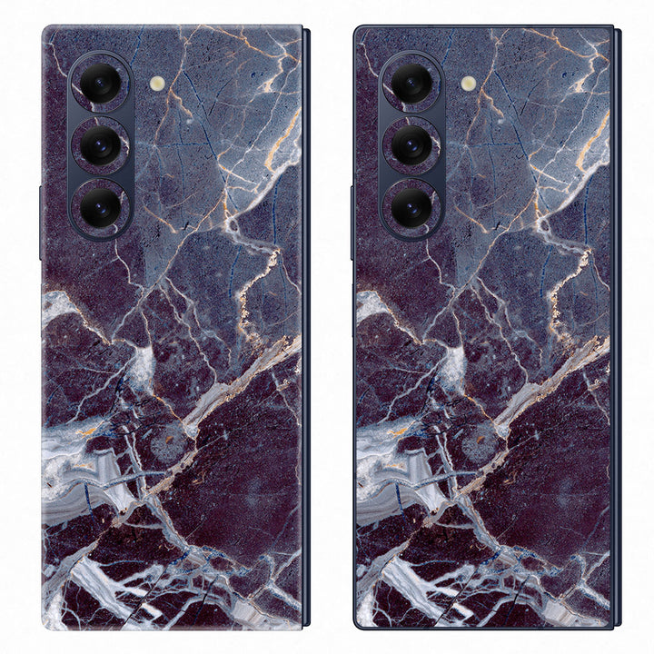 Galaxy Z Fold 6 Marble Series Dark Blue Skin