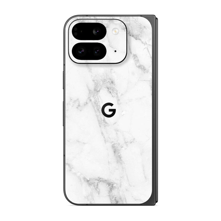 Pixel 9 Pro Fold Marble Series White Skin