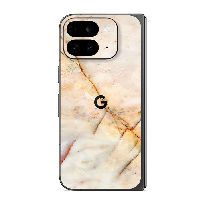 Pixel 9 Pro Fold Marble Series Yellow Skin