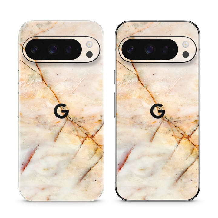 Pixel 9 Pro Marble Series Yellow Skin