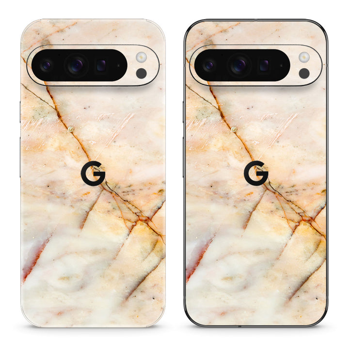 Pixel 9 Pro XL Marble Series Yellow Skin