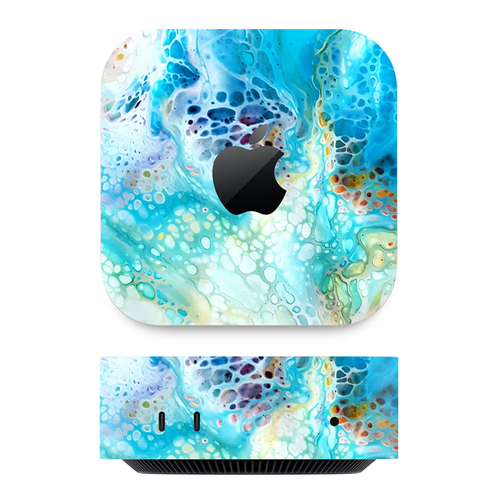 Mac Mini M4 Oil Paint Series Arctic Waves Skin