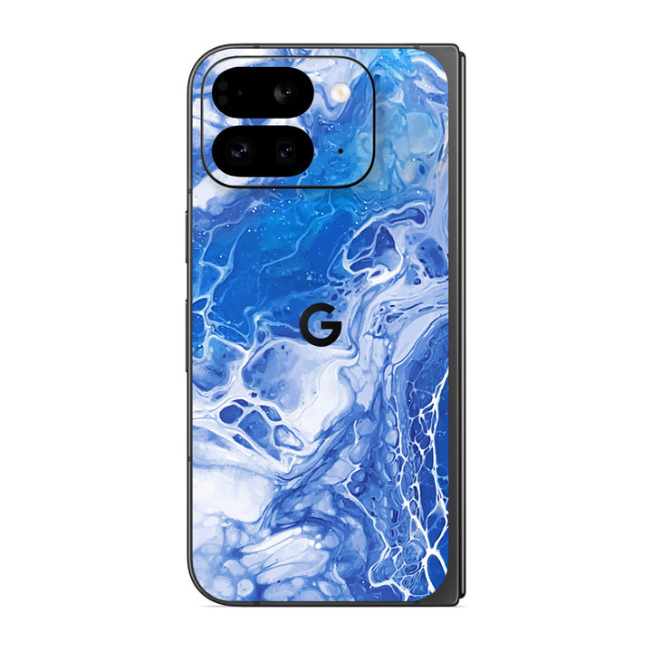 Pixel 9 Pro Fold Oil Paint Series Blue Waves Skin