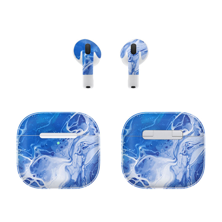 AirPods 4 Oil Paint Series Blue Waves Skin