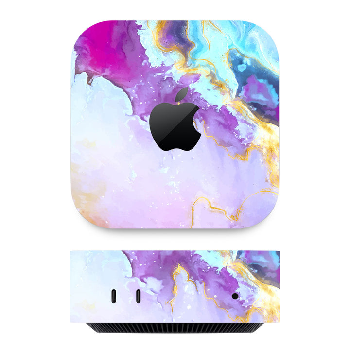 Mac Mini M4 Oil Paint Series Pink Swirl Skin