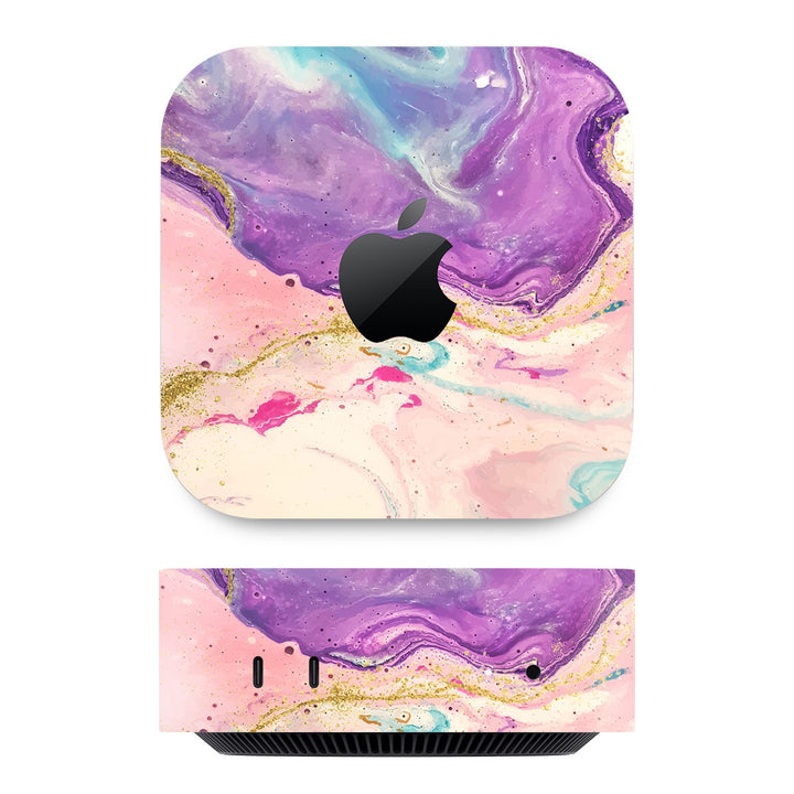 Mac Mini M4 Oil Paint Series Purple Swirl Skin