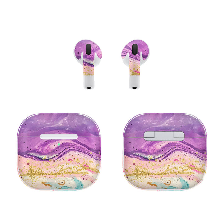 AirPods 4 Oil Paint Series Purple Swirl Skin