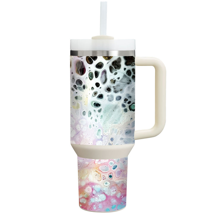 Stanley Personalized Tumbler Oil Paint Series Rainbow Waves Skin