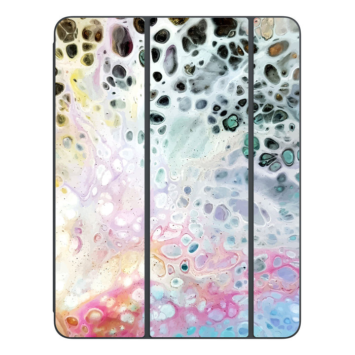 Smart Folio for iPad Pro 13-inch (M4) Oil Paint Series Rainbow Waves Skin