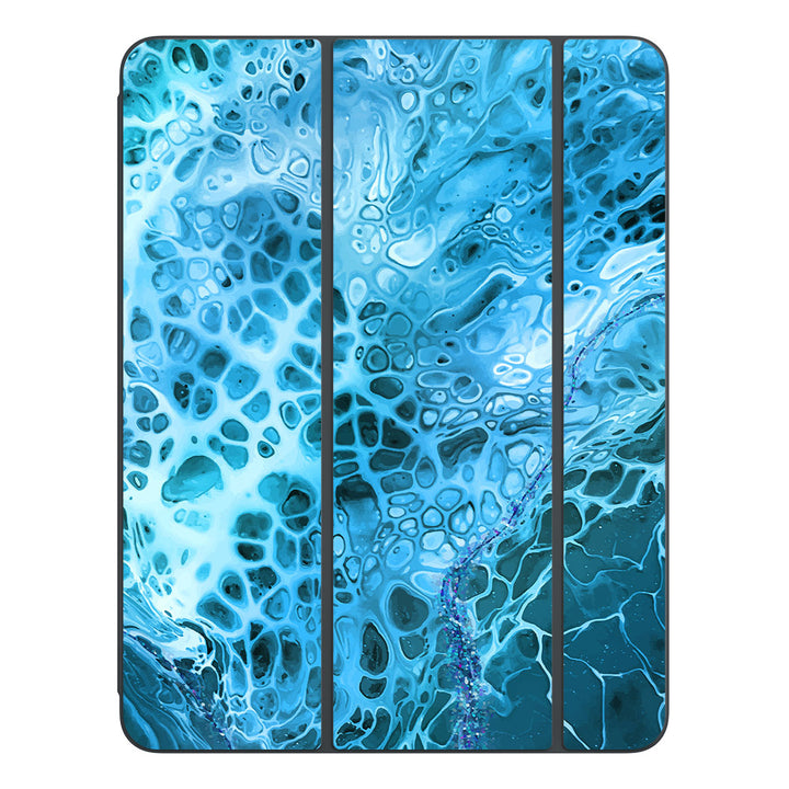 Smart Folio for iPad Pro 13-inch (M4) Oil Paint Series Teal Waves Skin