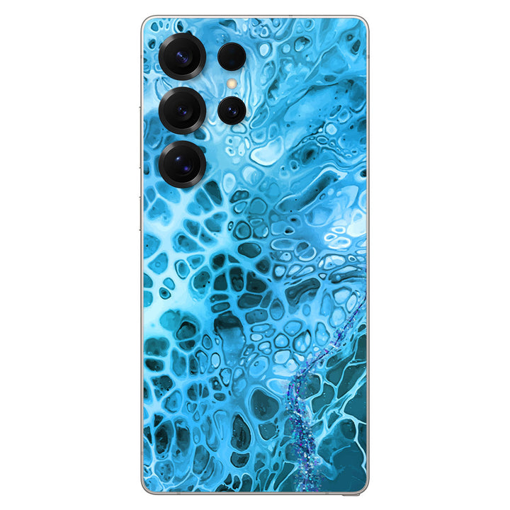 Galaxy S25 Ultra Oil Paint Series Teal Waves Skin