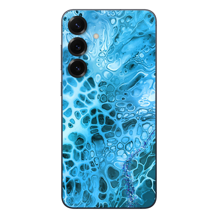 Galaxy S25 Plus Oil Paint Series Teal Waves Skin