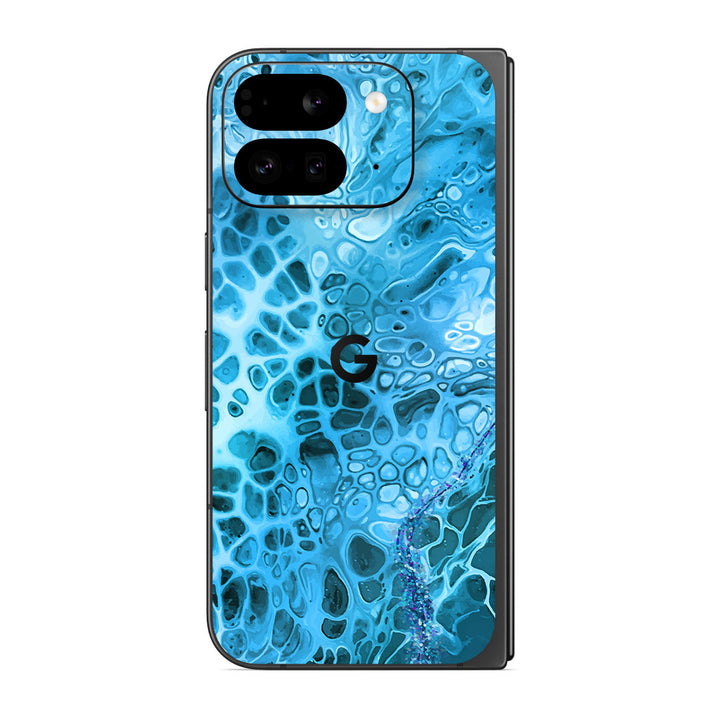 Pixel 9 Pro Fold Oil Paint Series Teal Waves Skin