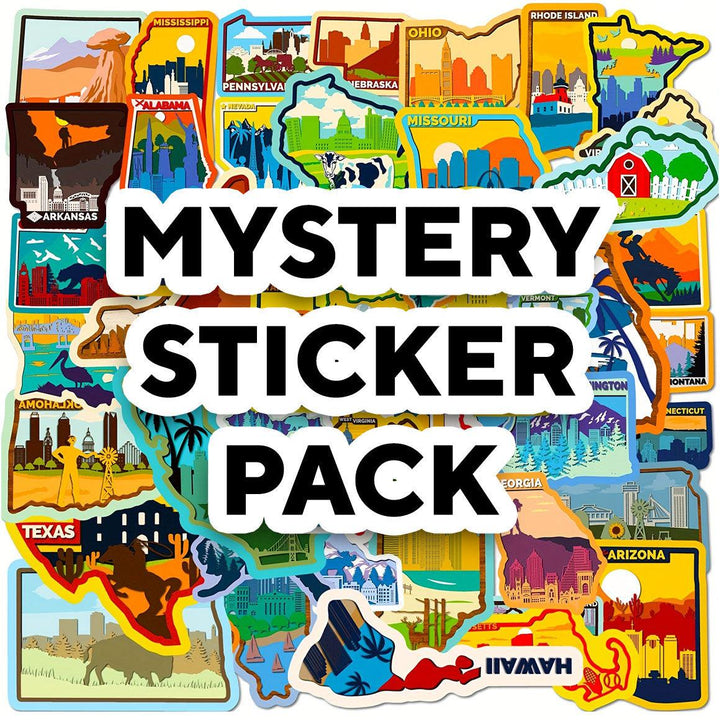 USA States Stickers - Mystery Sticker Pack - 50 pcs - Slickwraps